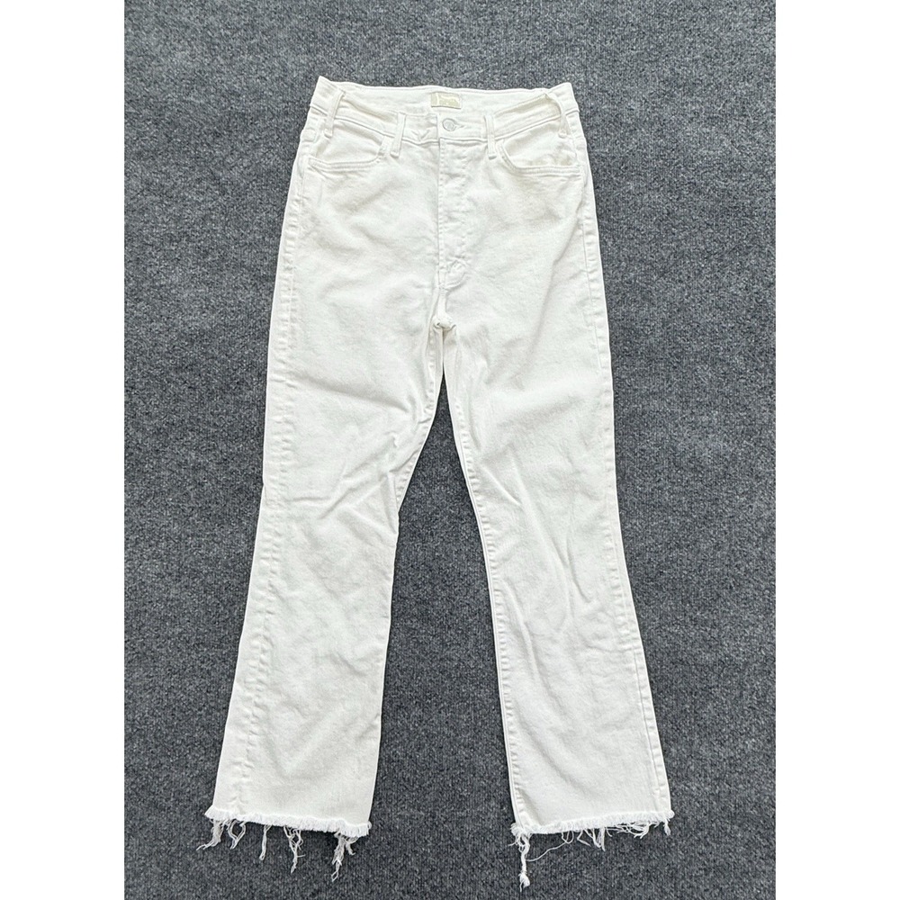 Mother Jeans The Hustler Ankle Fray White Jeans Fairest Of Them All Size 30